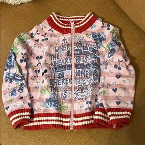 Oilily Red and Pink Striped Sweater